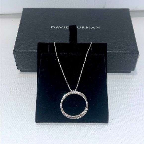 David Yurman Sterling Silver Diamond Necklace - Picture 1 of 4